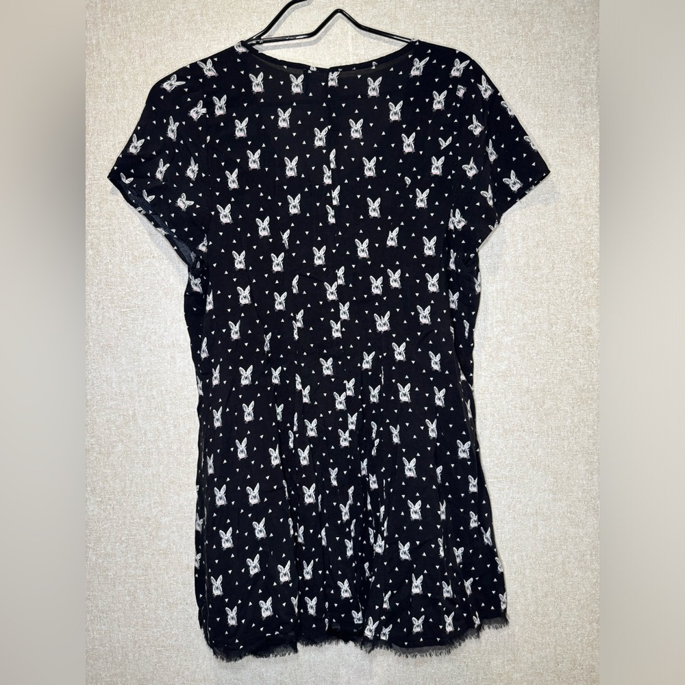 Torrid Black And White Bunny Head Polka Dot Tunic Top Retro Style Size 2/2X - Picture 6 of 12